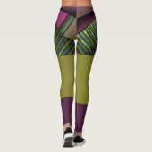 Rund und farbenfroh, modern dekoriert Fraktal Kuns Leggings (Rückseite)