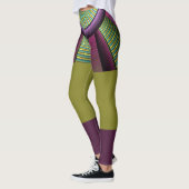 Rund und farbenfroh, modern dekoriert Fraktal Kuns Leggings (Links)
