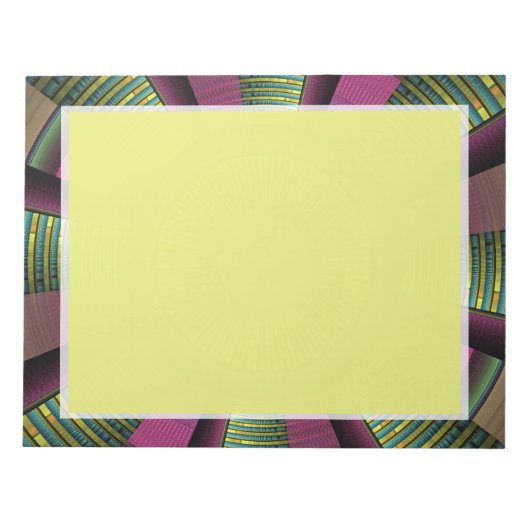 Rund und farbenfroh, modern dekoriert Fraktal Kuns Notizblock (Vorderseite)