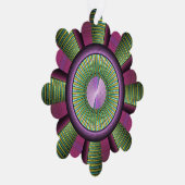 Rund und farbenfroh, modern dekoriert Fraktal Kuns Ornament Karte (Rechts)