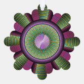 Rund und farbenfroh, modern dekoriert Fraktal Kuns Ornament Karte (Rückseite)