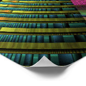 Rund und farbenfroh, modern dekoriert Fraktal Kuns Poster (Ecke)