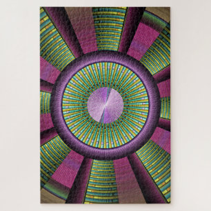 Rund und farbenfroh, modern dekoriert Fraktal Kuns Puzzle