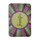 Rund und farbenfrohe, moderne Dekoration - Name de Badematte (Vorderseite Vertikal)