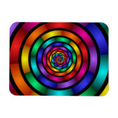 Rund und psychedelische farbenfrohe moderne Frakta Magnet (Horizontal)