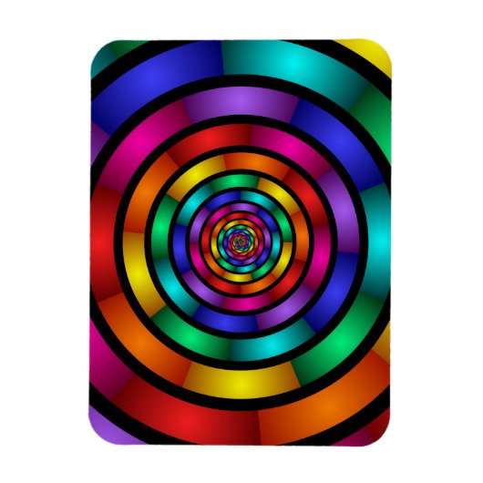 Rund und psychedelische farbenfrohe moderne Frakta Magnet (Vertikal)