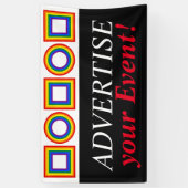 Rund- und Vierkantstreifen mit Regenbogenfarben Banner (Vertikal)