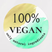 Rund Vegane Lebensmittel Etiketten (Design 1)