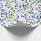Rund,verziert,spanisch,mediterran,Zitrone, Geschenkpapier (Ecke)
