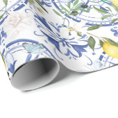 Rund,verziert,spanisch,mediterran,Zitrone, Geschenkpapier (Rolleneckpunkt)