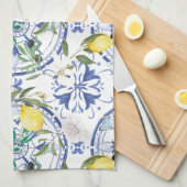 Rund,verziert,spanisch,mediterran,Zitrone, Geschirrtuch (Viertel Falte)