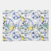 Rund,verziert,spanisch,mediterran,Zitrone, Geschirrtuch (Horizontal)