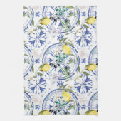 Rund,verziert,spanisch,mediterran,Zitrone, Geschirrtuch (Vertikal)