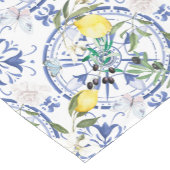 Rund,verziert,spanisch,mediterran,Zitrone, Kurzer Tischläufer (Ecke)