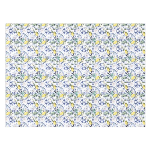 Rund,verziert,spanisch,mediterran,Zitrone, Tischdecke (Vorderseite (Horizontal))
