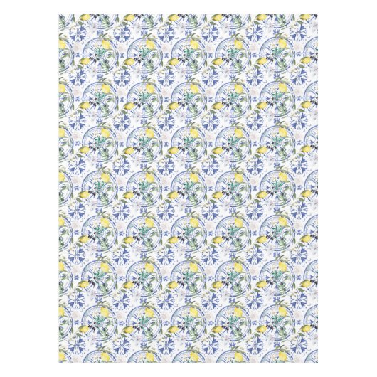 Rund,verziert,spanisch,mediterran,Zitrone, Tischdecke (Vorderseite)