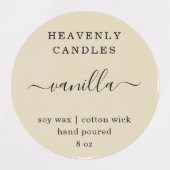 Rund — VOLL EDITABLE-Candle-Aufkleber Etiketten (Design 1)