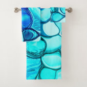 Rund wie Steine in Aquamarin ähnlichen Tönen Badhandtuch Set (Insitu)