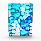 Rund wie Steine in Aquamarin ähnlichen Tönen Fotoblock (Vorderseite)