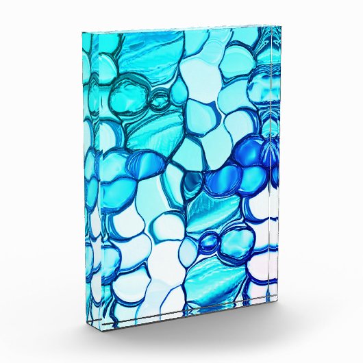 Rund wie Steine in Aquamarin ähnlichen Tönen Fotoblock (Links)