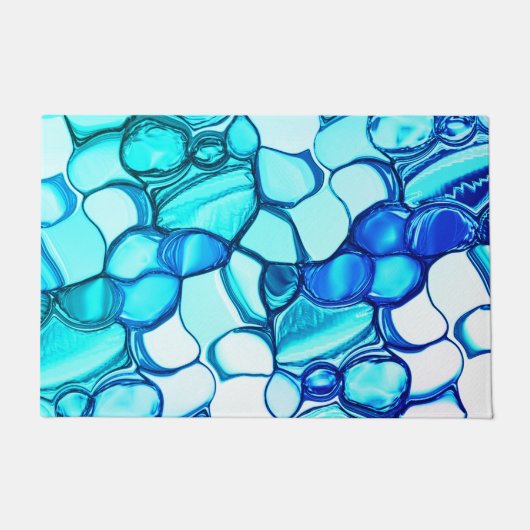 Rund wie Steine in Aquamarin ähnlichen Tönen Fußmatte (Vorderseite)