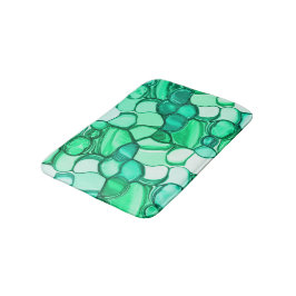 Rund wie Steine in klaren Grün- bis Minze-Tönen Badematte