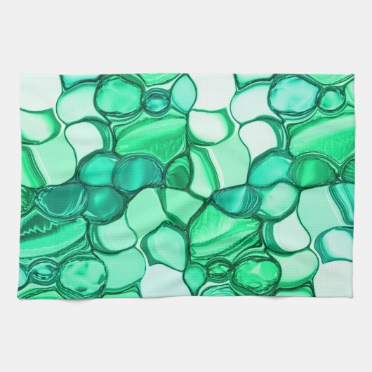 Rund wie Steine in klaren Grün- bis Minze-Tönen Geschirrtuch (Horizontal)