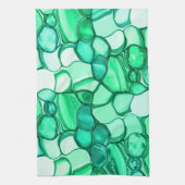 Rund wie Steine in klaren Grün- bis Minze-Tönen Geschirrtuch (Vertikal)