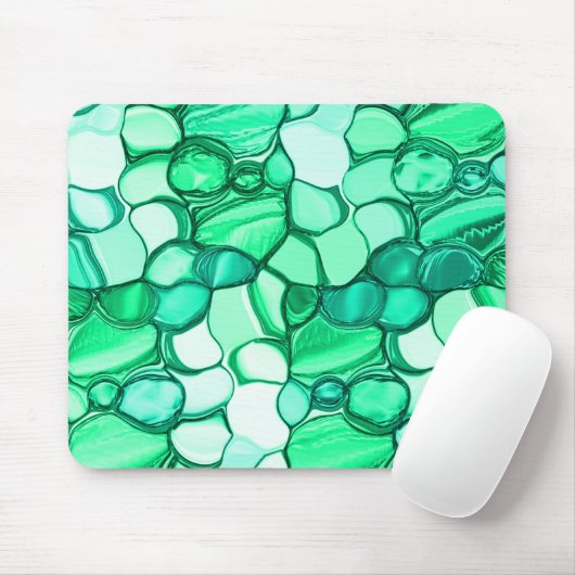 Rund wie Steine in klaren Grün- bis Minze-Tönen Mousepad (Mit Mouse)