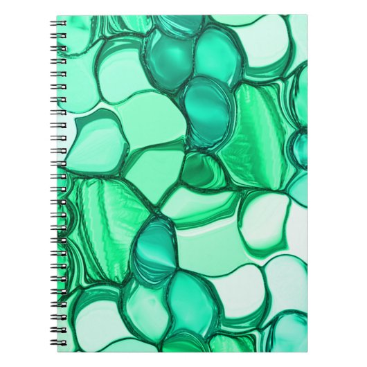 Rund wie Steine in klaren Grün- bis Minze-Tönen Notizblock (Vorderseite)