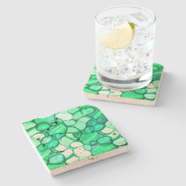 Rund wie Steine in klaren Grün- bis Minze-Tönen Steinuntersetzer