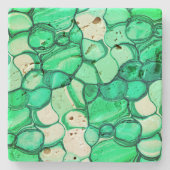 Rund wie Steine in klaren Grün- bis Minze-Tönen Steinuntersetzer (Vorderseite)