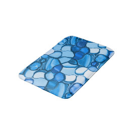 Rund wie Steine in königsblauen Tönen Badematte