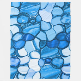 Rund wie Steine in königsblauen Tönen Fleecedecke