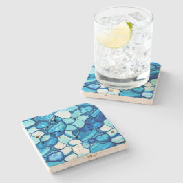 Rund wie Steine in königsblauen Tönen Steinuntersetzer