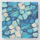 Rund wie Steine in königsblauen Tönen Steinuntersetzer (Vorderseite)