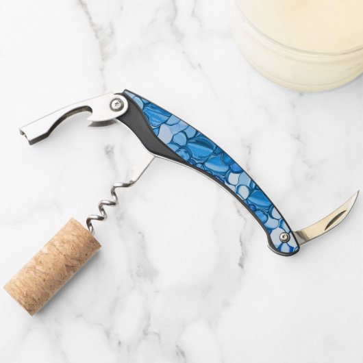 Rund wie Steine in Tönen ähnlich königsblau Kellnermesser (Vorderseite)