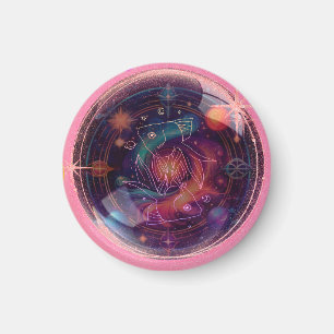 Rund- Zodiac-Thema - Fische Magnet