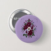 Rundabzeichen 5 cm Veilchenstrauß Button (Vorne & Hinten)