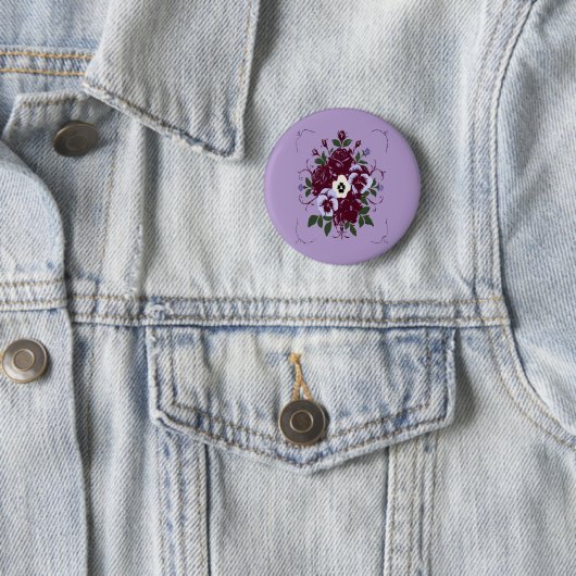 Rundabzeichen 5 cm Veilchenstrauß Button (Beispiel)