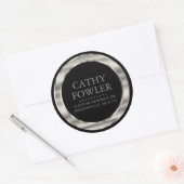 Rundadressen-Schwarz- und Silberetiketten Runder Aufkleber (Umschlag)