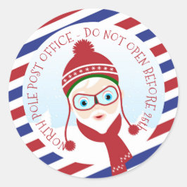 Rundaufkleber für die Post von Santa North Pole Runder Aufkleber