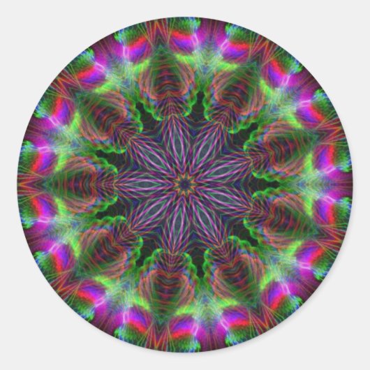 Rundaufkleber für geometrische Regenbogen Runder Aufkleber (Vorderseite)