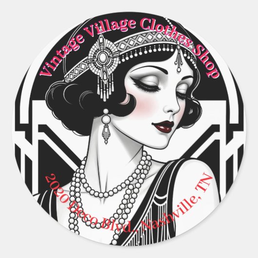 Rundaufkleber für Vintage Bekleidung kleiner Unter Runder Aufkleber (Vorderseite)
