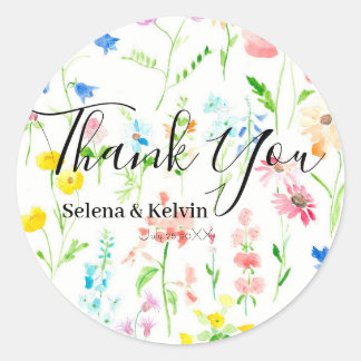 Rundaufkleber für Wildblume Runder Aufkleber