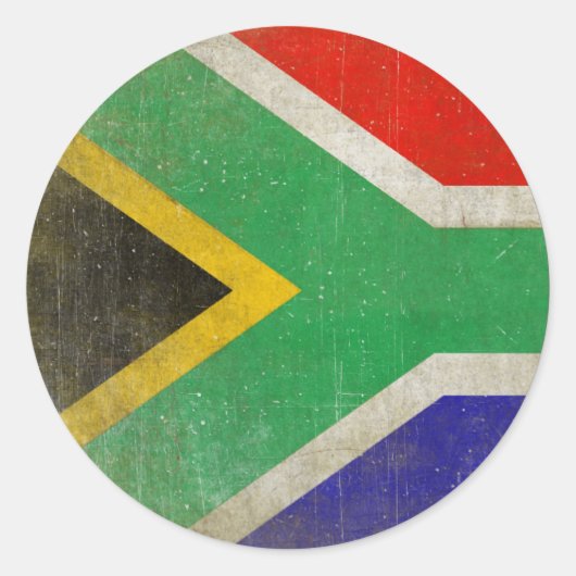 Rundaufkleber mit Cooler Flagge aus Südafrika Runder Aufkleber (Vorderseite)