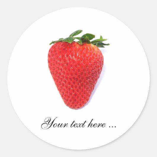 Rundaufkleber mit Erdbeere Runder Aufkleber (Vorderseite)