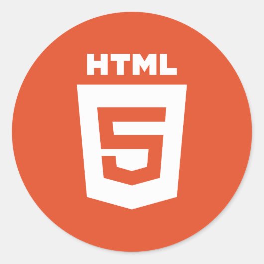 Rundaufkleber mit HTML 5-Logo Runder Aufkleber (Vorderseite)