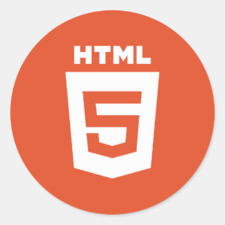 Rundaufkleber mit HTML 5-Logo Runder Aufkleber