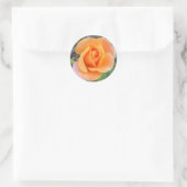 Rundaufkleber mit orangefarbener Rose Runder Aufkleber (Tasche)